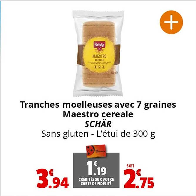tranches moelleuses avec 7 graines maestro cereale schär