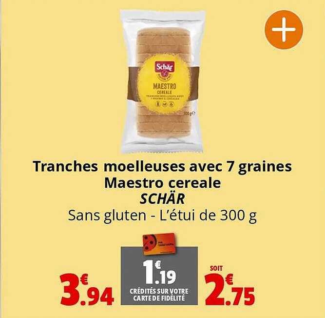 tranches moelleuses avec 7 graines maestro cereale schär