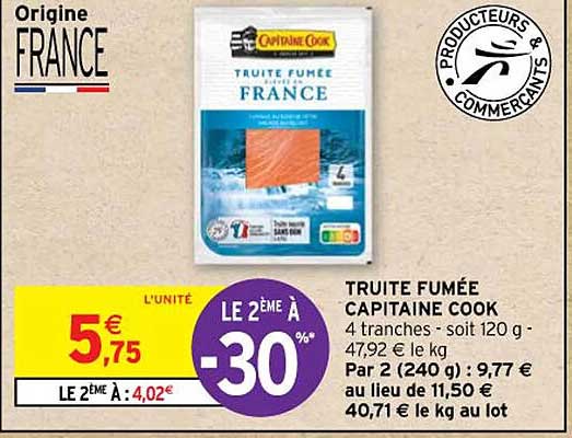 truite fumée capitaine cook