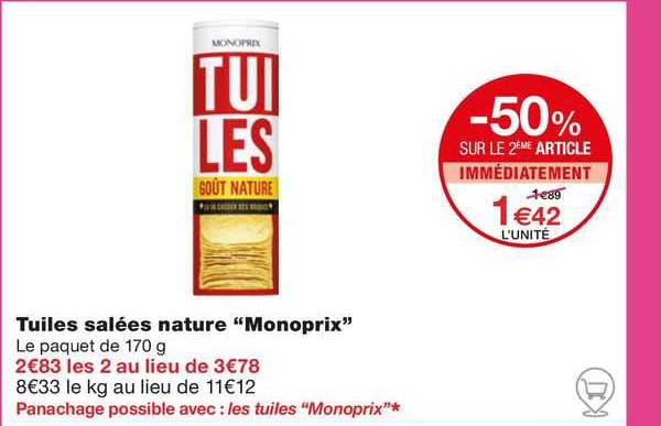 Tuiles Salées Nature "monoprix"