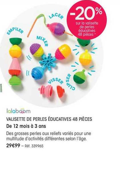 Valisette De Perles éducatives 48 Pièces Lalabaom