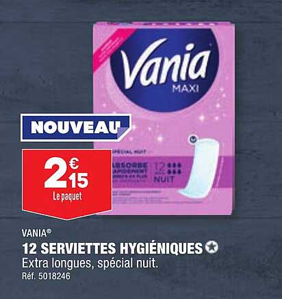 vania 12 serviettes hygiéniques