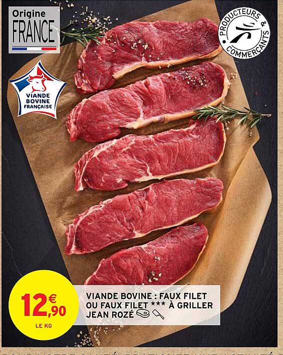 viande bovine : faux filet ou faux filet à griller jean rozé