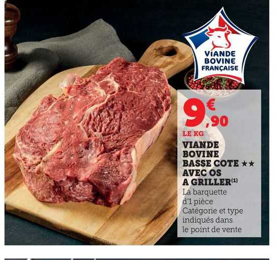 Viande Bovine Basse Côte Avec Os à Griller