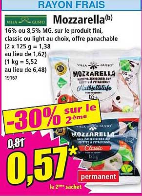 villa gusto mozzarella