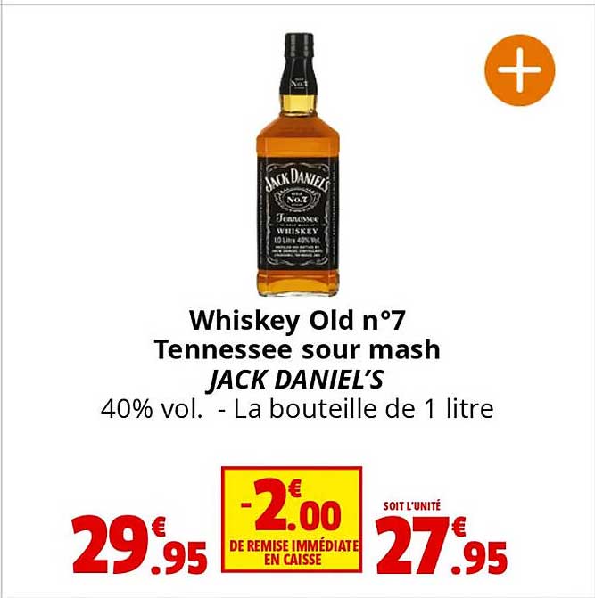 whiskey old n°7 tennessee sour mash jack daniel's