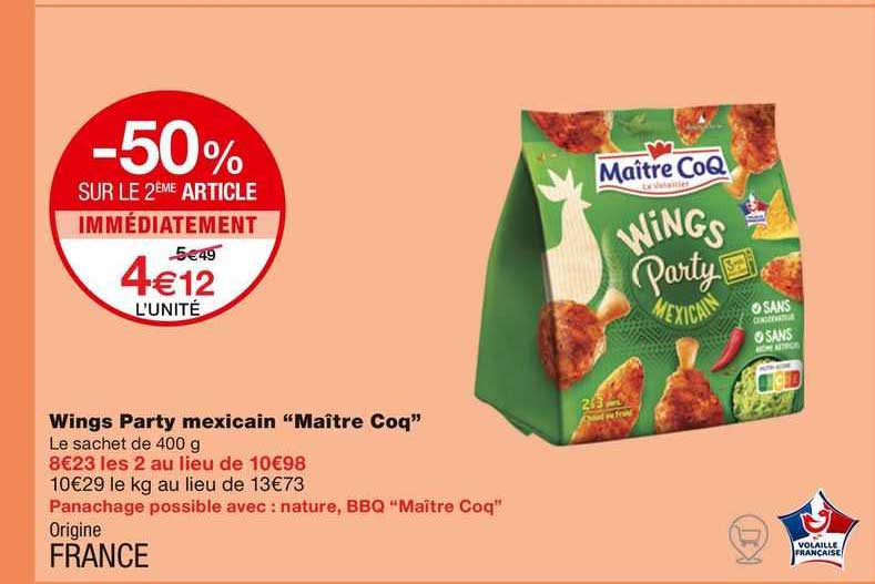 wings party mexicain "maître coq"