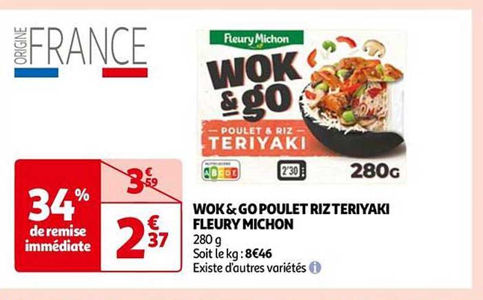 wok&go poulet riz teriyaki fleury michon