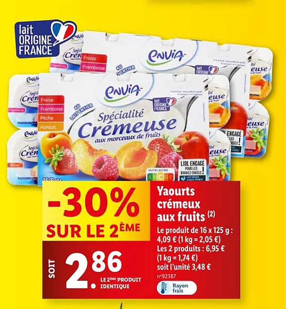 Yaourts Crémeux Aux Fruits