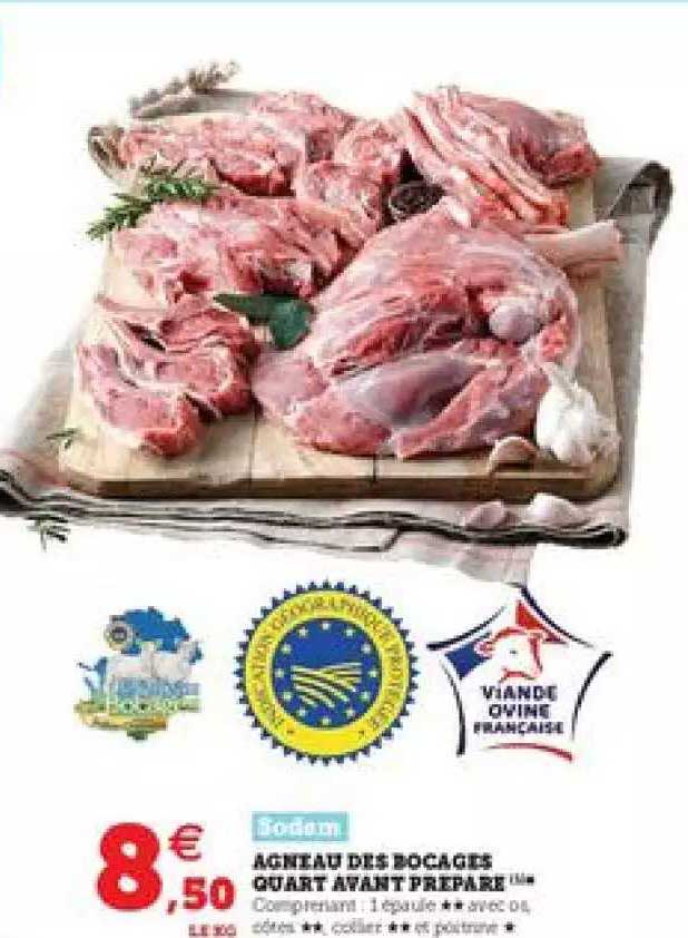 agneau des bocages quart avant préparé