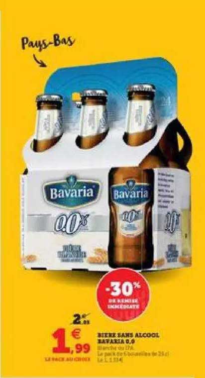 bière sans alcool bavaria 0.0% -30% de remise immédiate