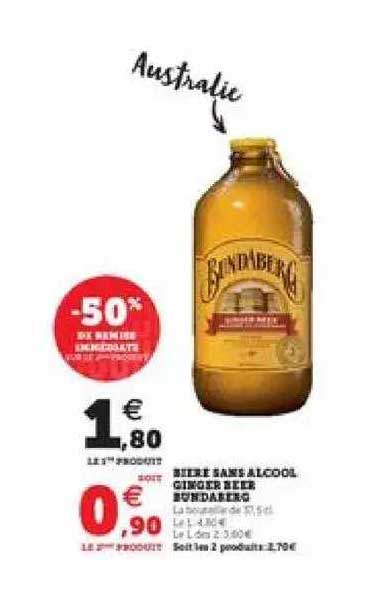Bière Sans Alcool Ginger Beer Bundaberg -50% De Remise Immédiate Sur Le 2ème Produits
