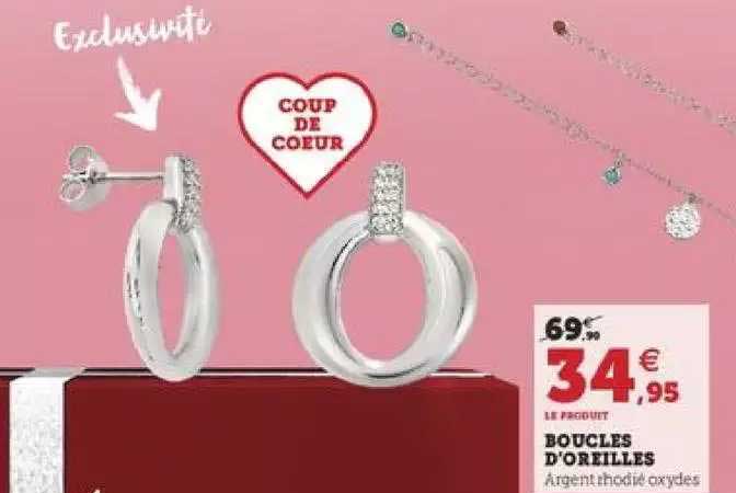 boucles d'oreilles argent rhodie oxydes