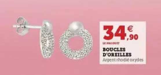 boucles d'oreilles argent rhodié oxydes