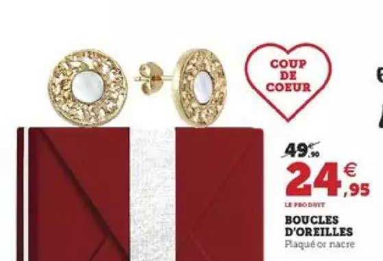 boucles d'oreilles plaqué or nacre