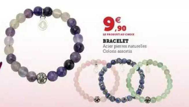 bracelet acier pierres naturelles