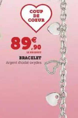 bracelet argent rhodié oxydes