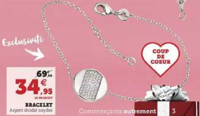 bracelet argent rhodié oxydes