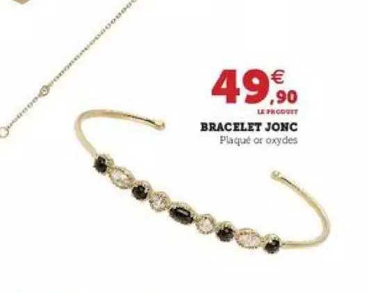 bracelet jonc plaqué or oxydes