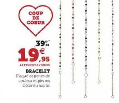 bracelet plaqué or perles de couleur et pierres