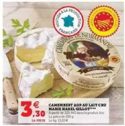 camembert aop au lait cru marie harel gillot