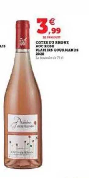 côtes du rhone aoc rose plaisirs gourmande 2020