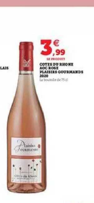 côtes du rhone aoc rose plaisirs gourmande 2020