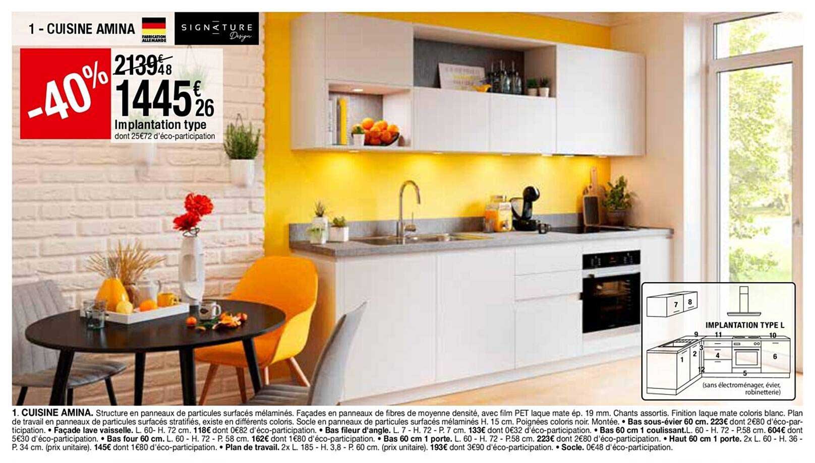 cuisine amina signature implantation type l