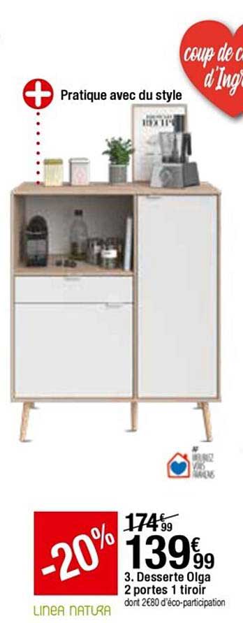 desserte olga 2 portes 1 tiroir