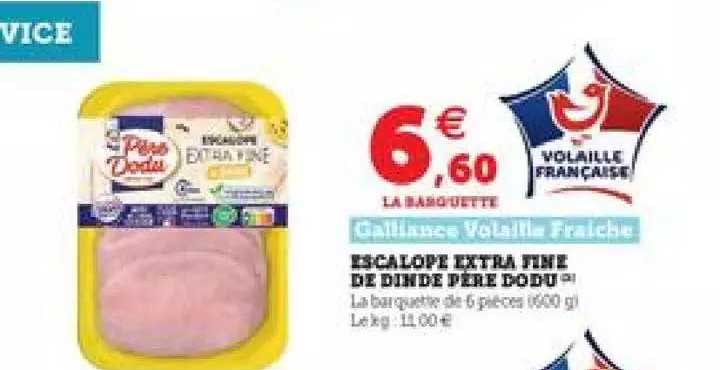 escalope extra fine de dinde père dodu