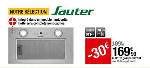 hotte groupe filtrant sauter