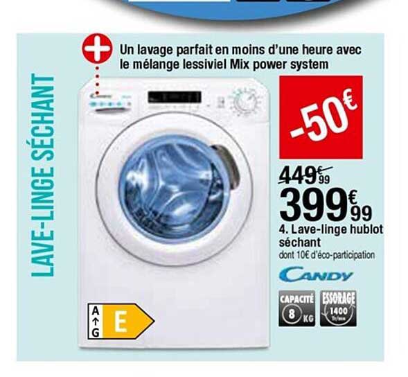 lave-linge hublot séchant candy