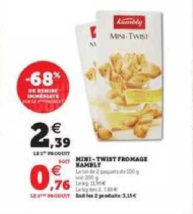 Mini-twist Fromage Kambly -68% De Remise Immédiate Sur Le 2ème Produits