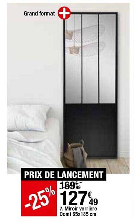 miroir verrière domi 65 x 185 cm