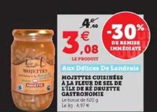 mojettes cuisinées à la fleur de sel de l'île de ré druette gastronomie -30% de remise immédiate