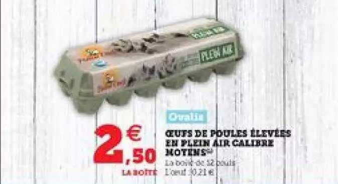 œufs de poules élevées en plein air calibre moyens