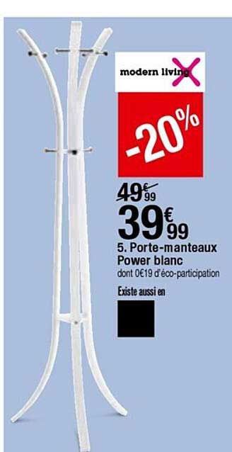 porte-manteaux power blanc