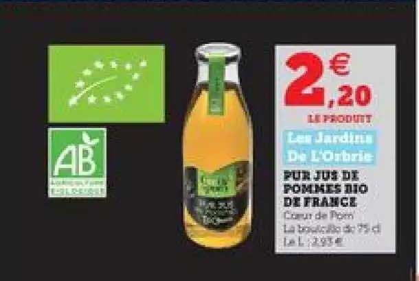 Pur Jus De Pommes Bio De France