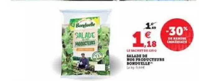 salade de nos producteurs bonduelle -30% de remise immédiate