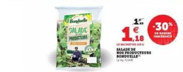 salade de nos producteurs bonduelle -30% de remise immédiate