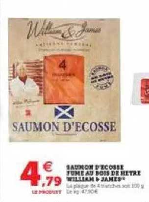 saumon d'écosse fumé au bois de hêtre william & james