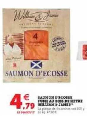 saumon d'écosse fumé au bois de hêtre william & james