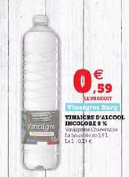 vinaigre d'alcool incolore 8%