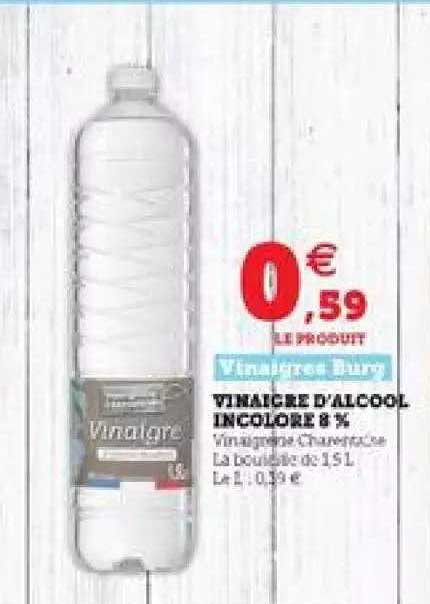 vinaigre d'alcool incolore 8%
