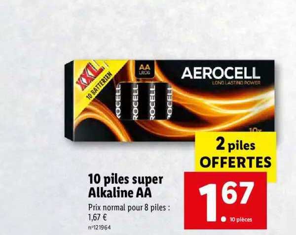 10 piles super alkaline aa