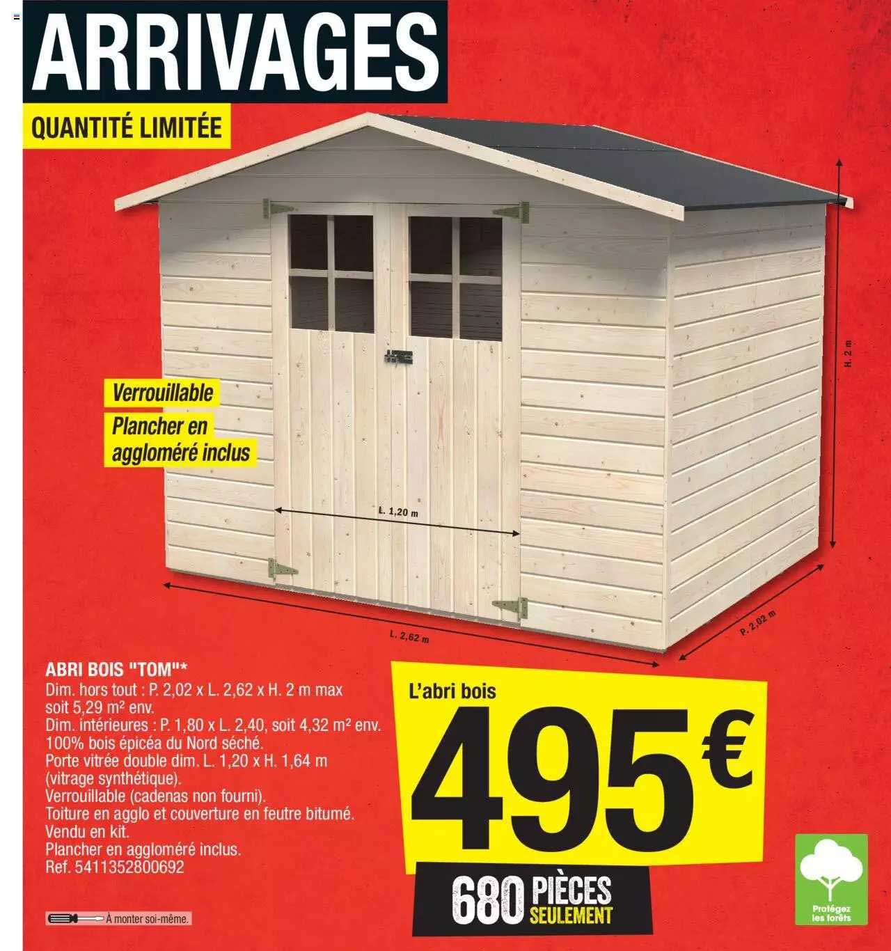 abri bois "tom"