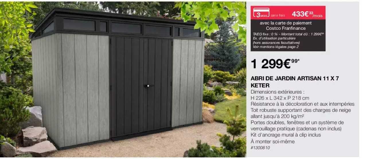 abri de jardin artisan 11 x 7 keter