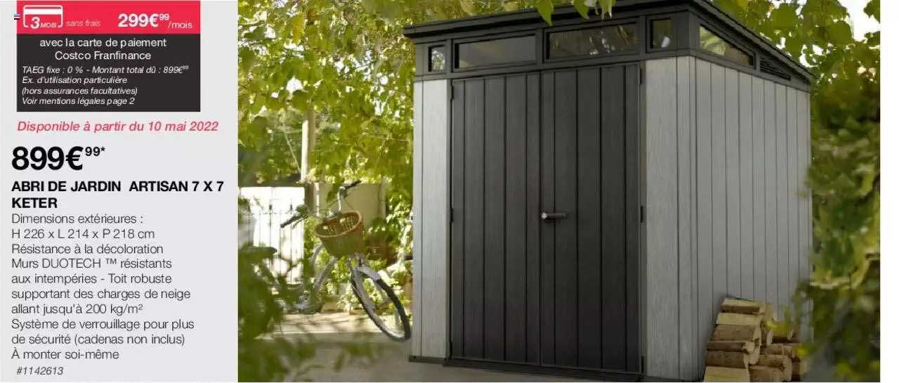 abri de jardin artisan 7 x 7 keter