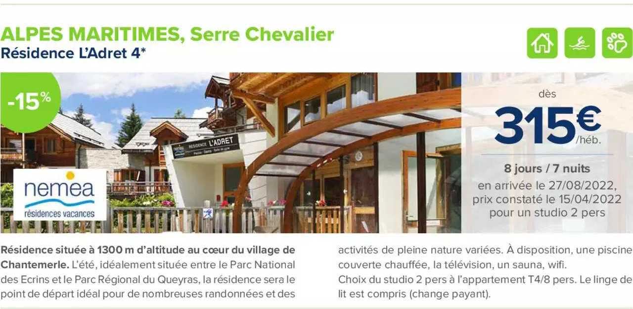 Alpes Maritimes, Serre Chevalier : Résidence L'adret 4*