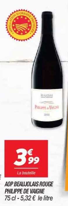 aop beaujolais rouge philippe de vaigne